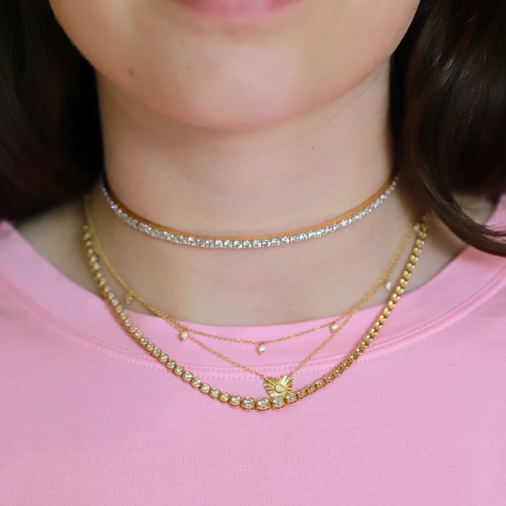AdornA Classic 14K (or 18k upon request) Yellow Gold Diamond Choker